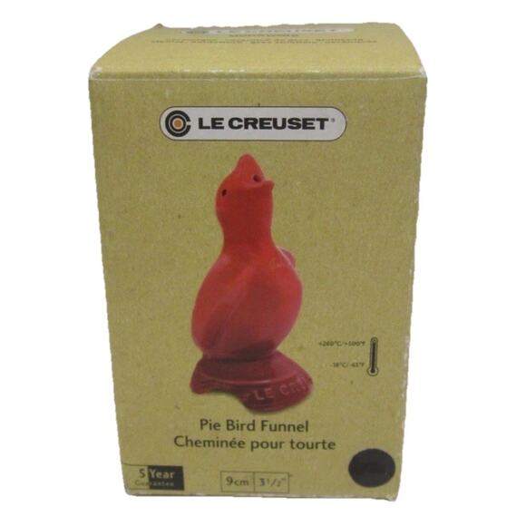 LE CREUSET BAKING PIE BIRD Funnel Marseille Black BRAND NEW In BOX - Picture 6 of 8